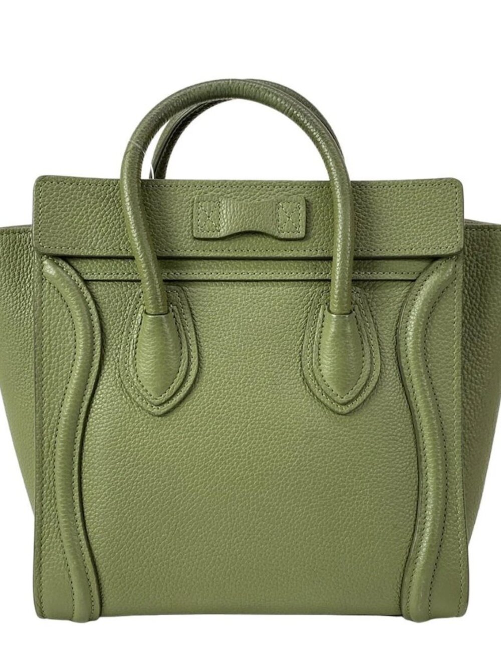 CELINE Luggage Nano Shopper Green Leather Handbag - Picture 3 of 15